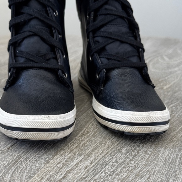 Keds Women's Black High-Top Leather & Canvas Sneaker Boot with White Trim - Picture 4 of 10